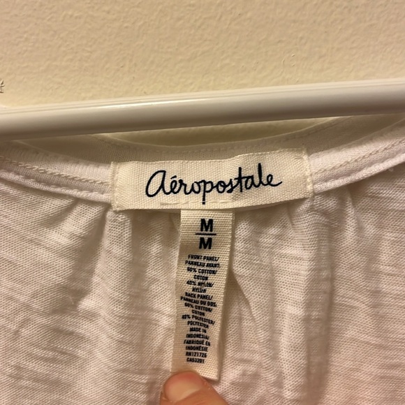 NWT Aeropostale White lace Cap Sleeve Blouse size medium. - Picture 2 of 9